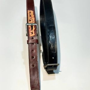 MEN’S LEATHER BELTS ENGRAVED IN AFRICAN PARTENS